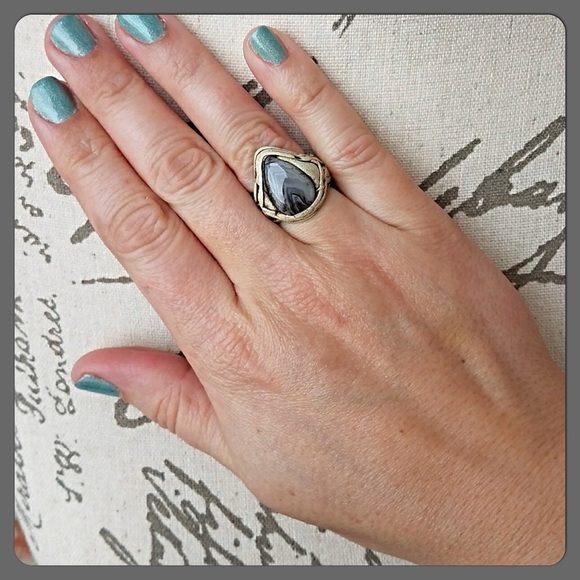 Artisan Crafted Jewelry - ✨HP✨Botswana Agate Ring Set in Polymer Clay✨